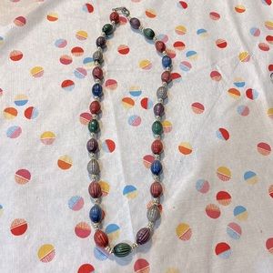 Vintage multicolor chunky beaded necklace